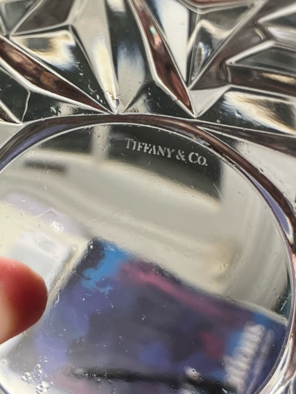 Tiffany & Co. Rock Cut Faceted Crystal  Decorative Bowl 6” Wide x 3” Tall - Picture 3 of 8